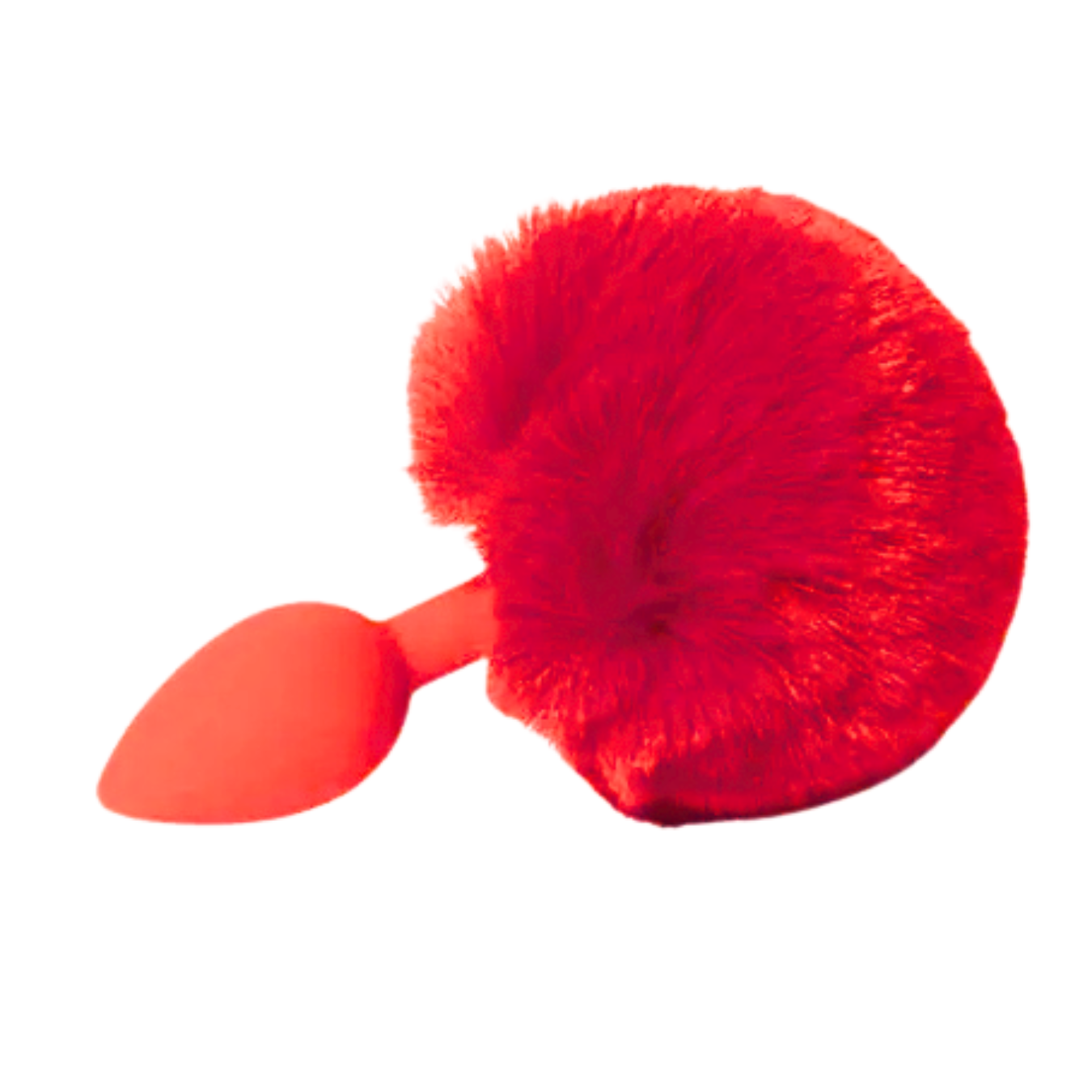 PLUG ANAL DE SILICONA CON COLA CONEJO ROJA