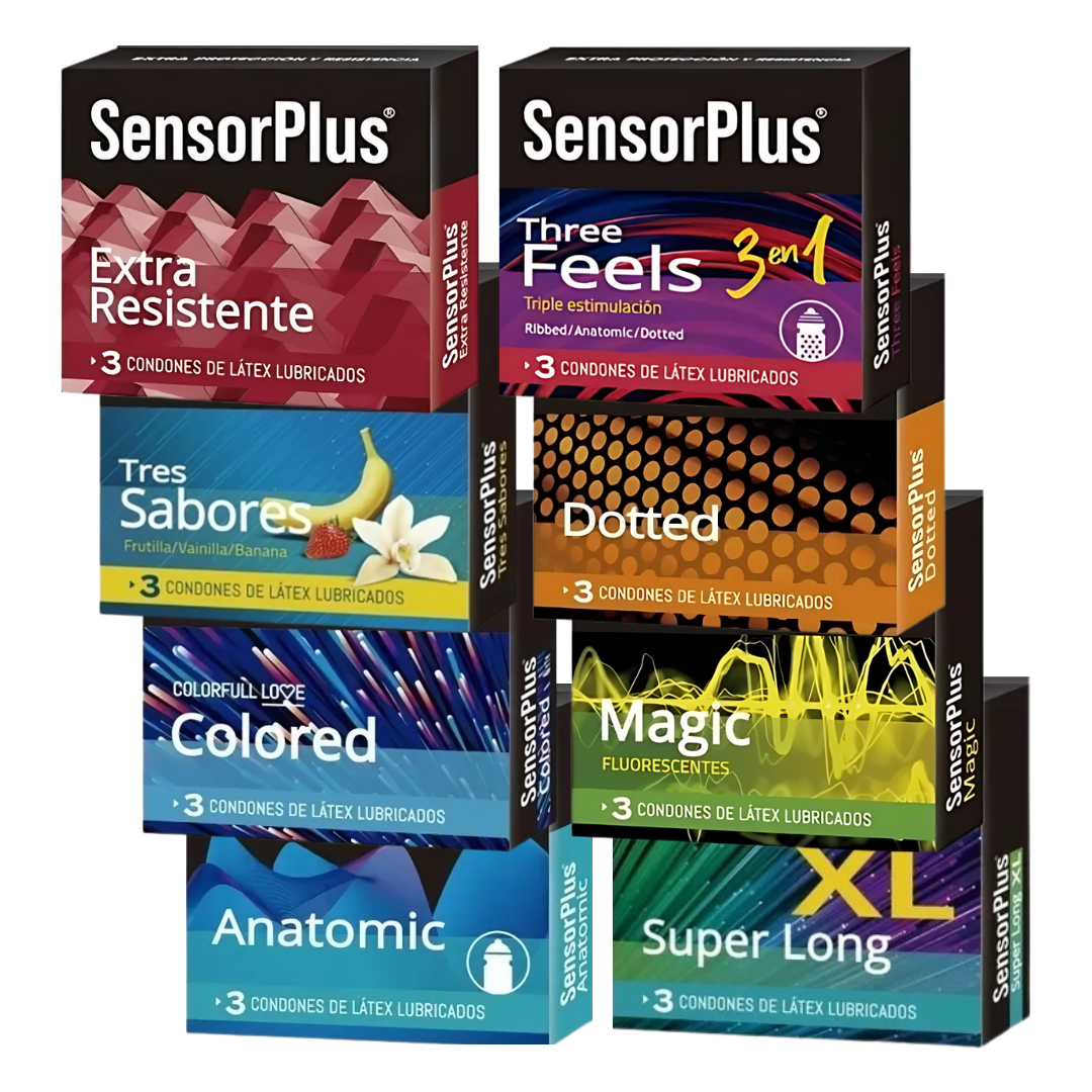 CAJA CONDONES SENSOR PLUS 3 UNIDADES (VARIEDADES)