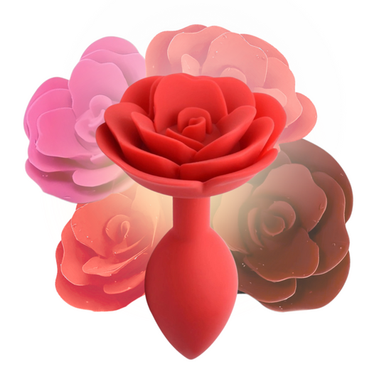 PLUG ANAL DE SILICONA FLOR ROSA