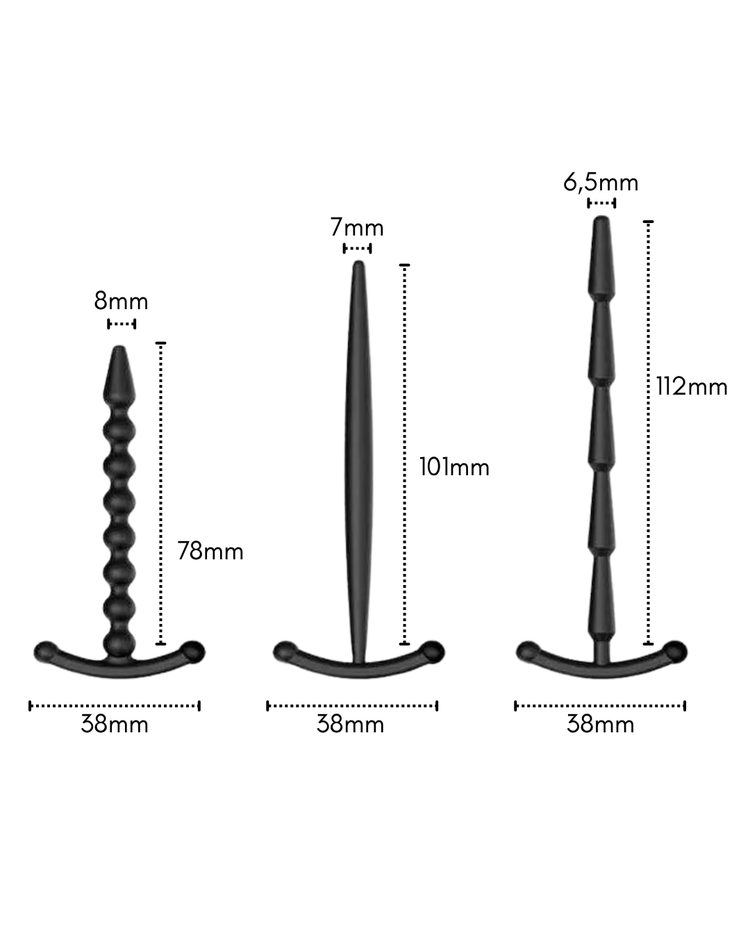 SET 3 SONDAS PARA PENE ADVANCED CLASS NEGRAS