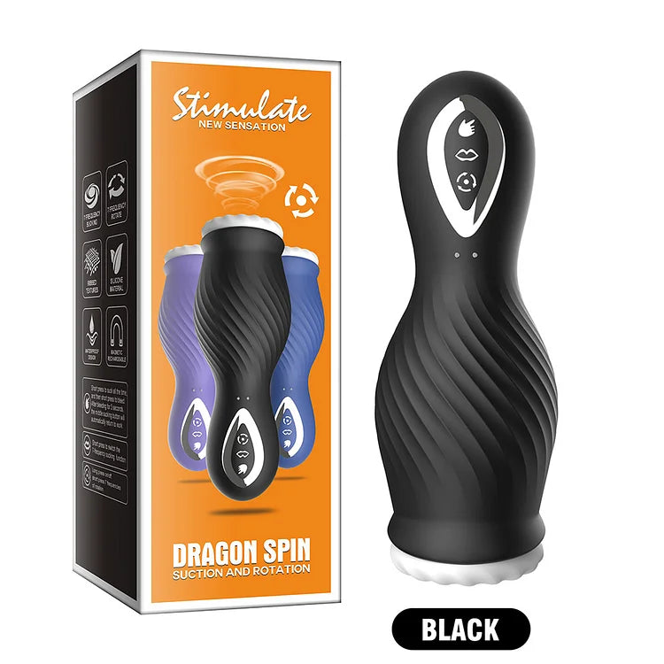 MASTURBADOR MASCULINO RECARGABLE CON SUCCIÓN DRAGON SPIN