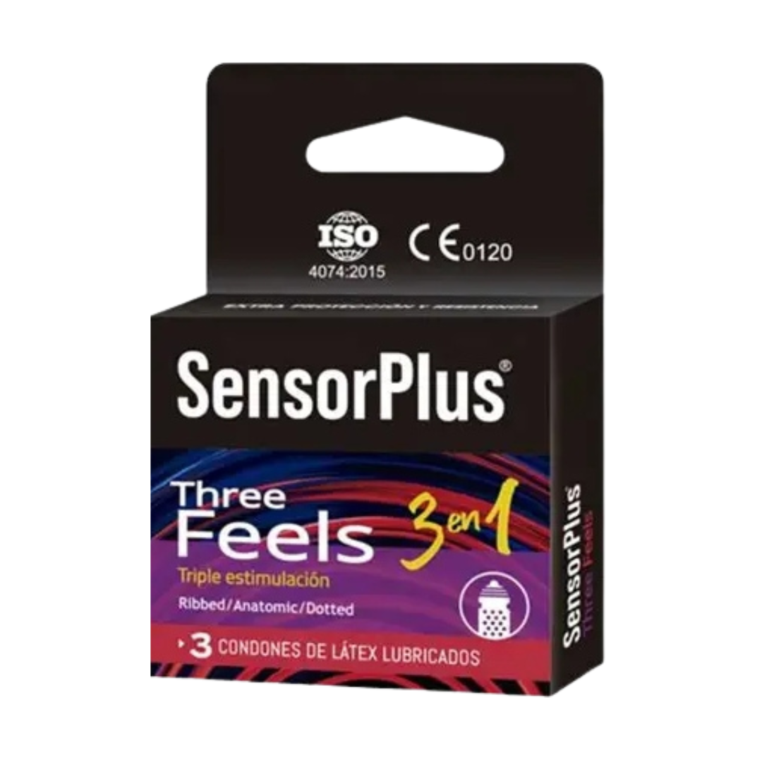 CAJA CONDONES SENSOR PLUS 3 UNIDADES (VARIEDADES)