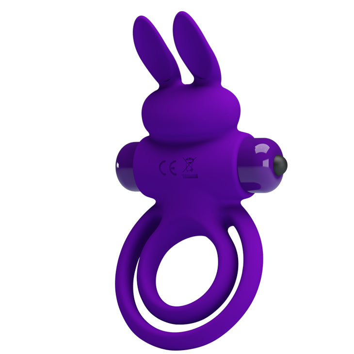 ANILLO VIBRADOR DOBLE CONEJO MORADO