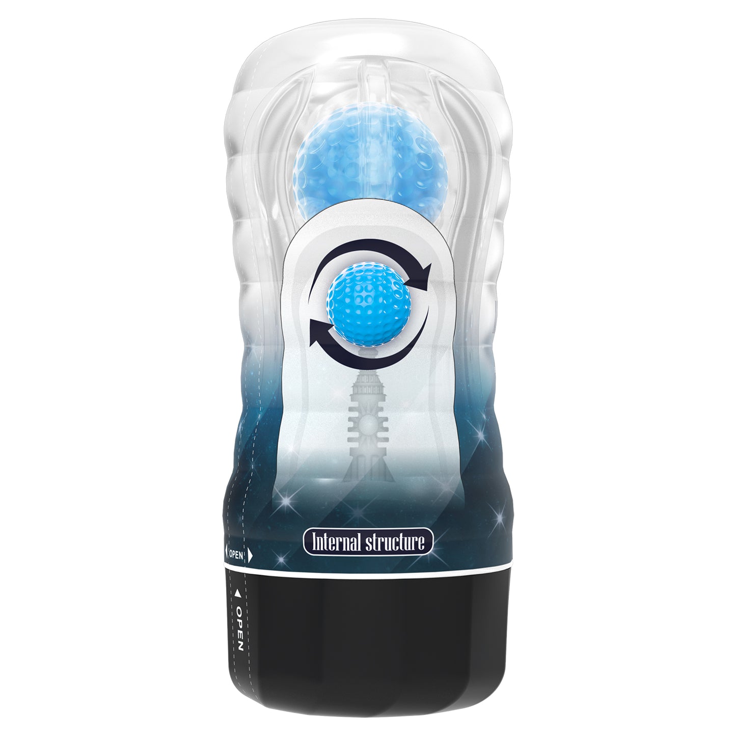 MASTURBADOR MASCULINO VACUUM CUP CON ESFERA AZUL