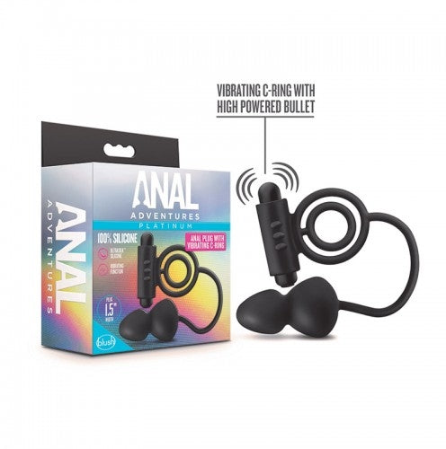 ANILLO VIBRADOR CON PLUG ANAL PLATINUM