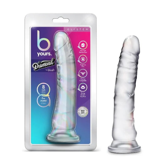 DILDO CRYSTAL CON VENTOSA BLUSH 7 PULGADAS (18cm)