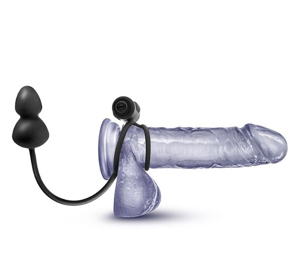 Plug Anal Con Anillo Vibrador Doble Platinum