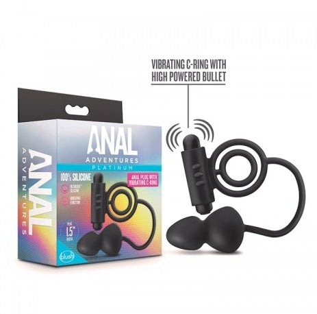 Plug Anal Con Anillo Vibrador Doble Platinum