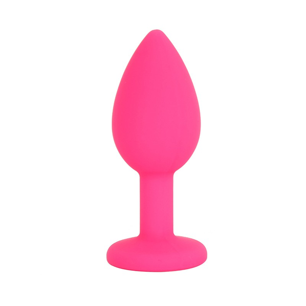 PLUG ANAL SILICONA FUCCIA CON JOYA  S