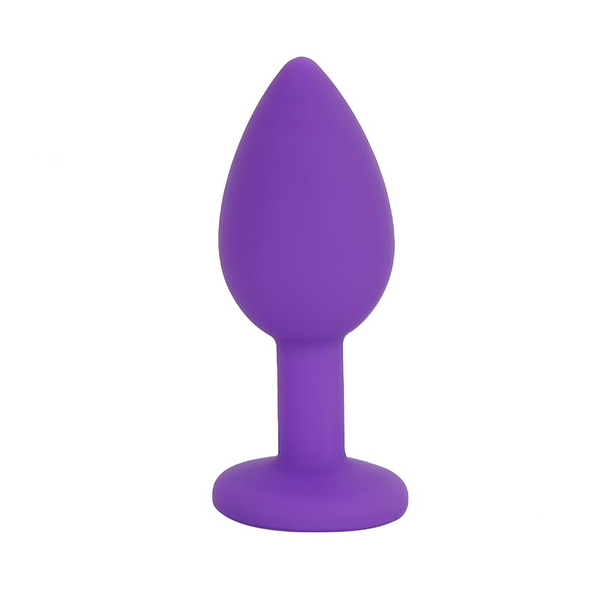PLUG ANAL SILICONA MORADO CON JOYA  S